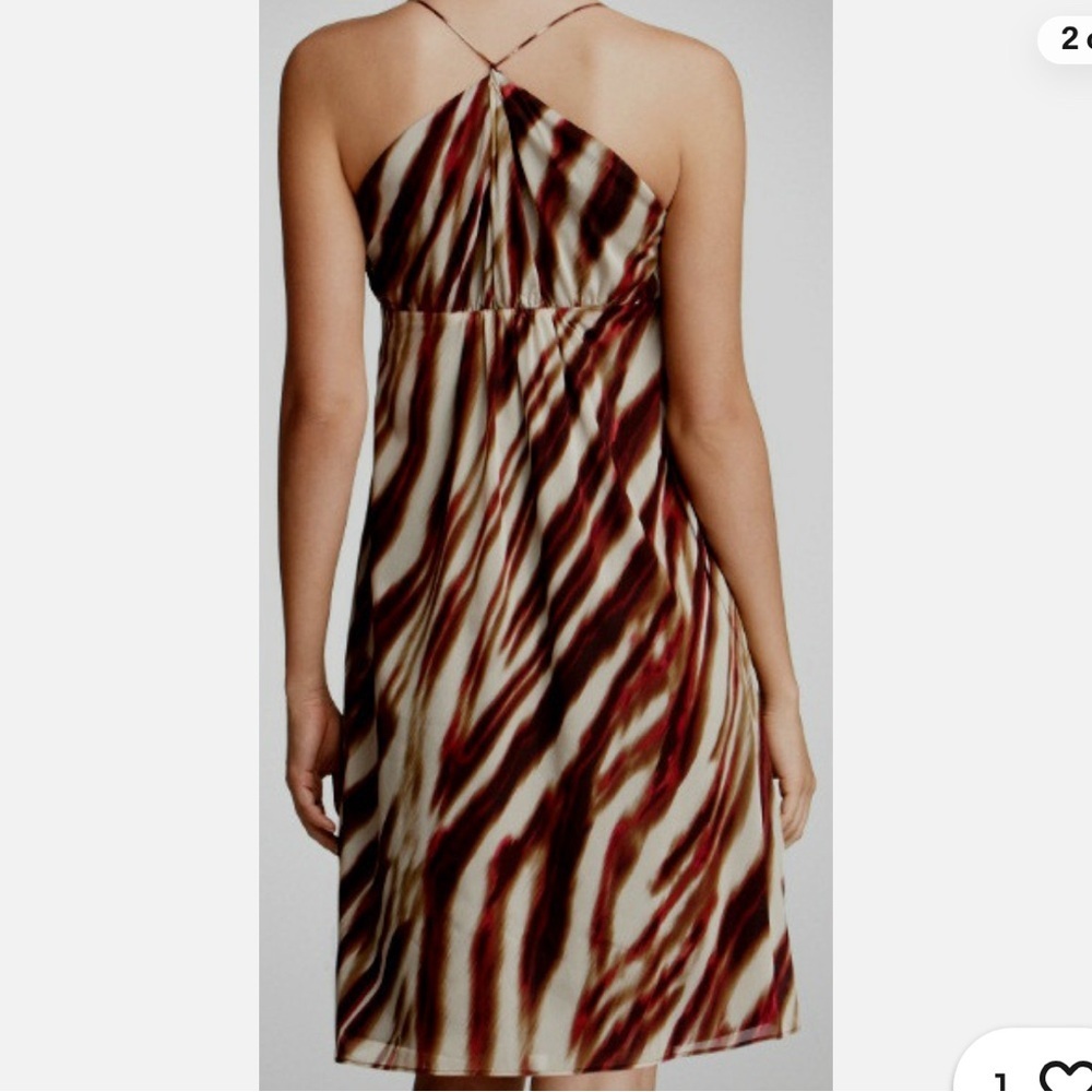 Ann Taylor Petite Burgundy and Cream Dress - Picture 2 of 11